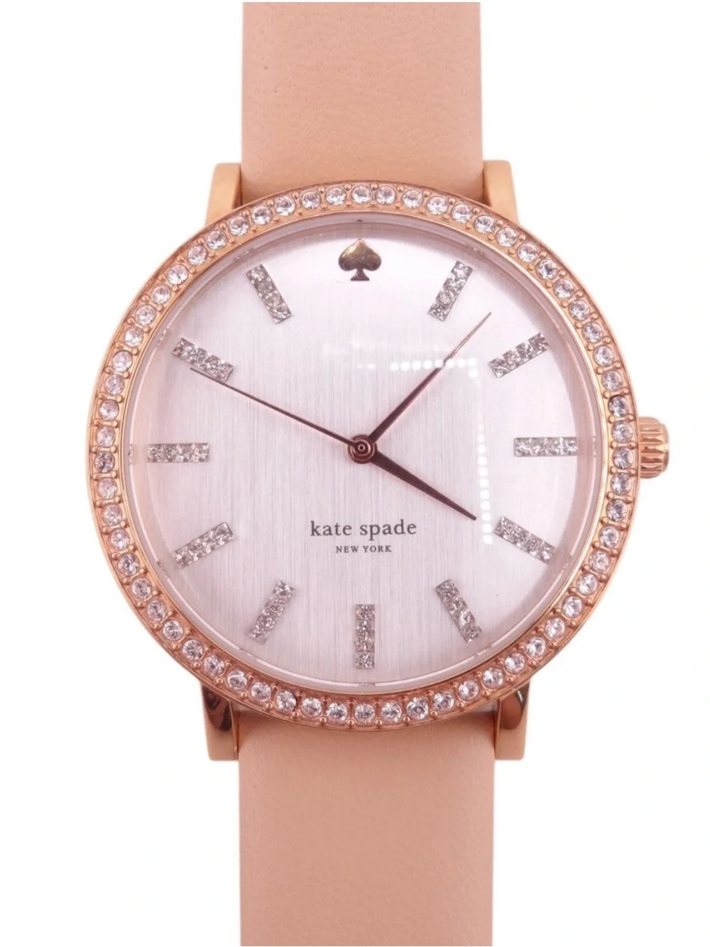 kate spade Rose Gold Case with Beige Leather Strap Watch